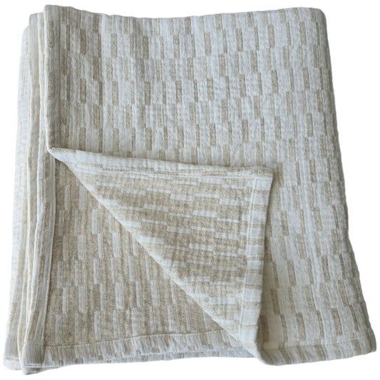 MOSAIC JACQUARD DOUBLE SIDED LINEN COTTON THROW