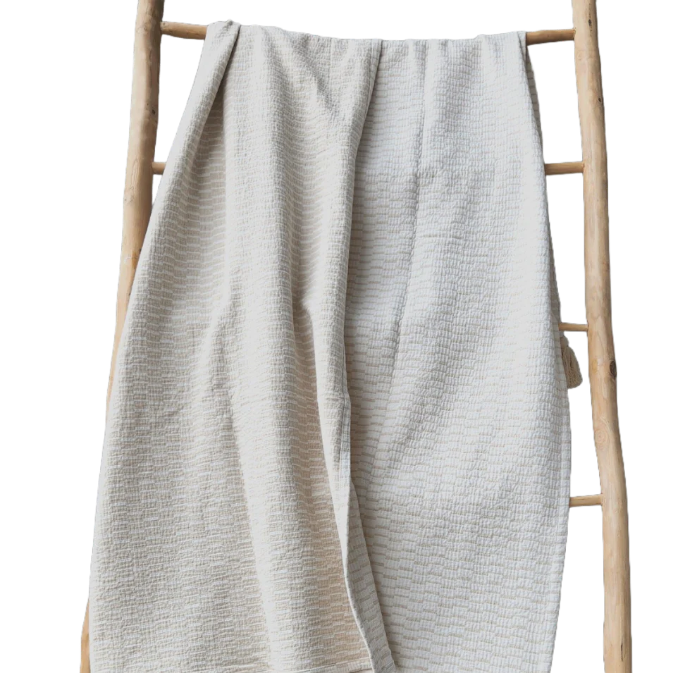 MOSAIC JACQUARD DOUBLE SIDED LINEN COTTON THROW