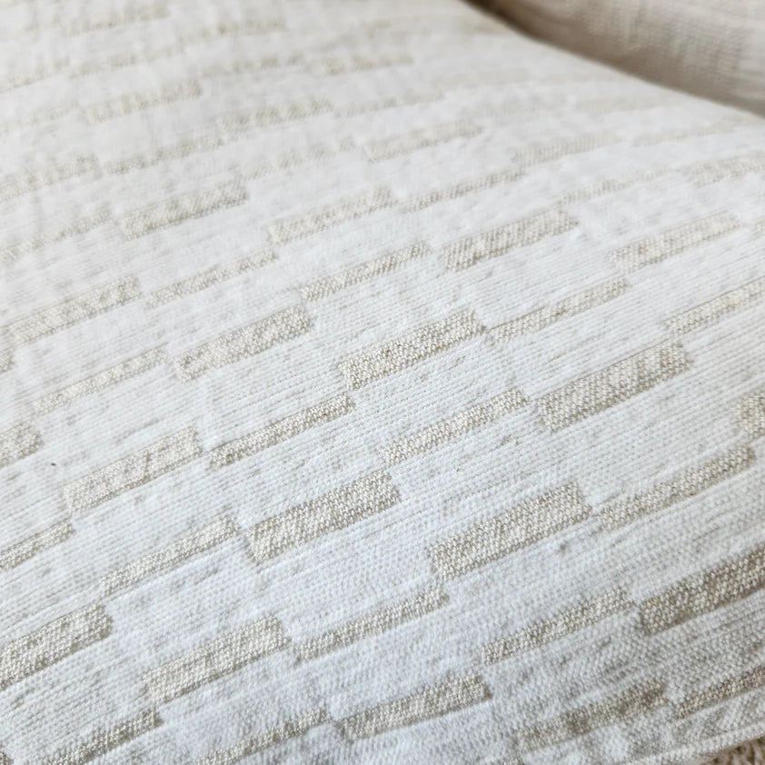 MOSAIC JACQUARD LINEN COTTON CUSHION 55CM SQUARE