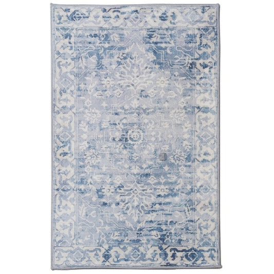 SHAY BLUE MACHINE WASHABLE RUG