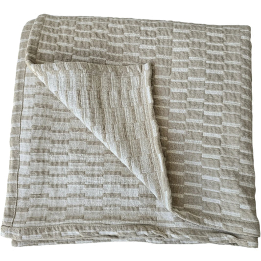 MOSAIC JACQUARD DOUBLE SIDED LINEN COTTON THROW