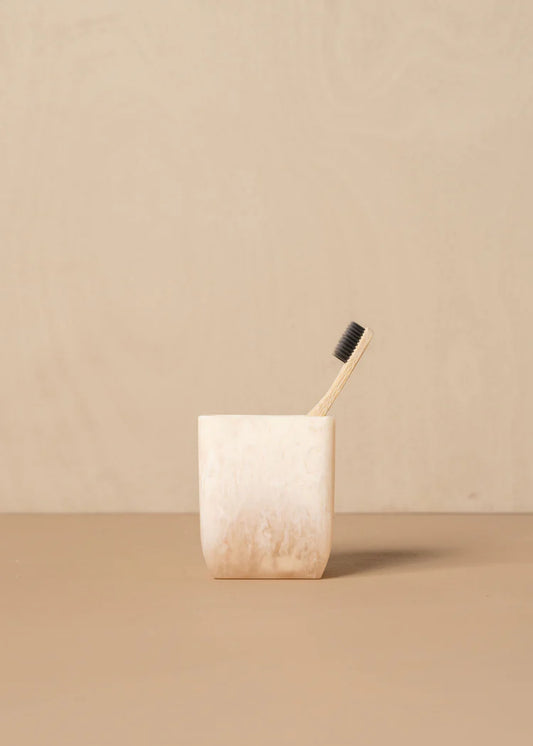 PEACH BLUSH FLOW RESIN TOOTHBRUSH HOLDER