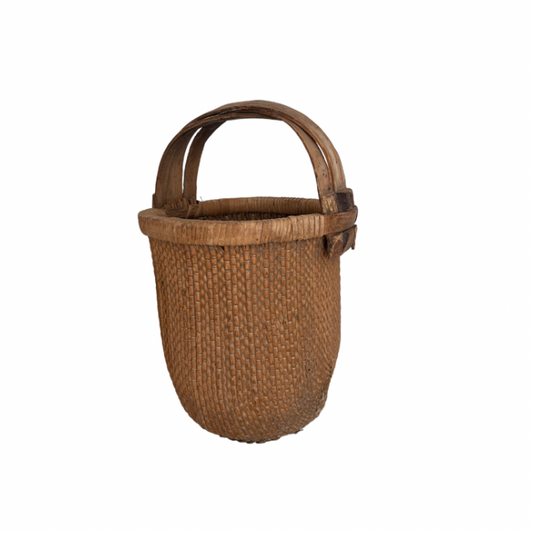 VINTAGE CHINESE WOVEN POT W/ HANDLE