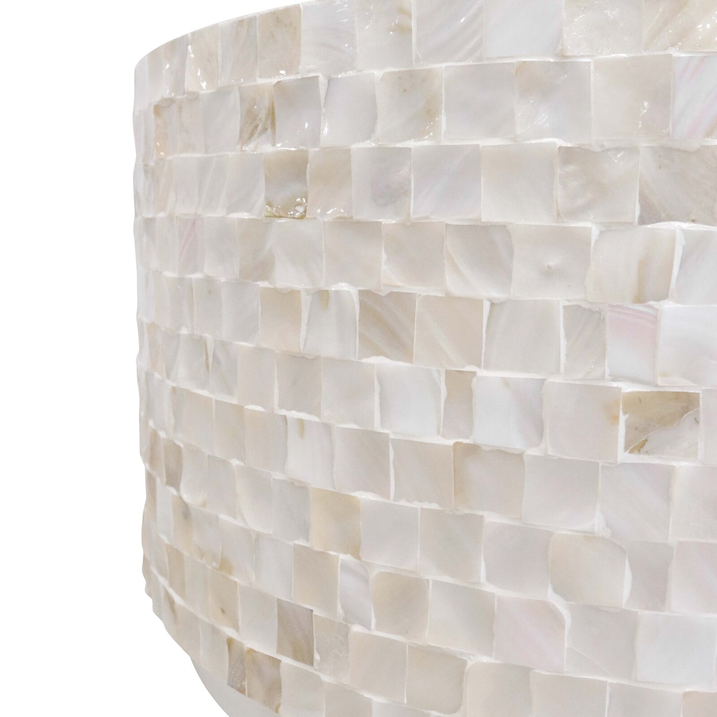 ROUND MOTHER OF PEARL MOSAIC COFFEE TABLE