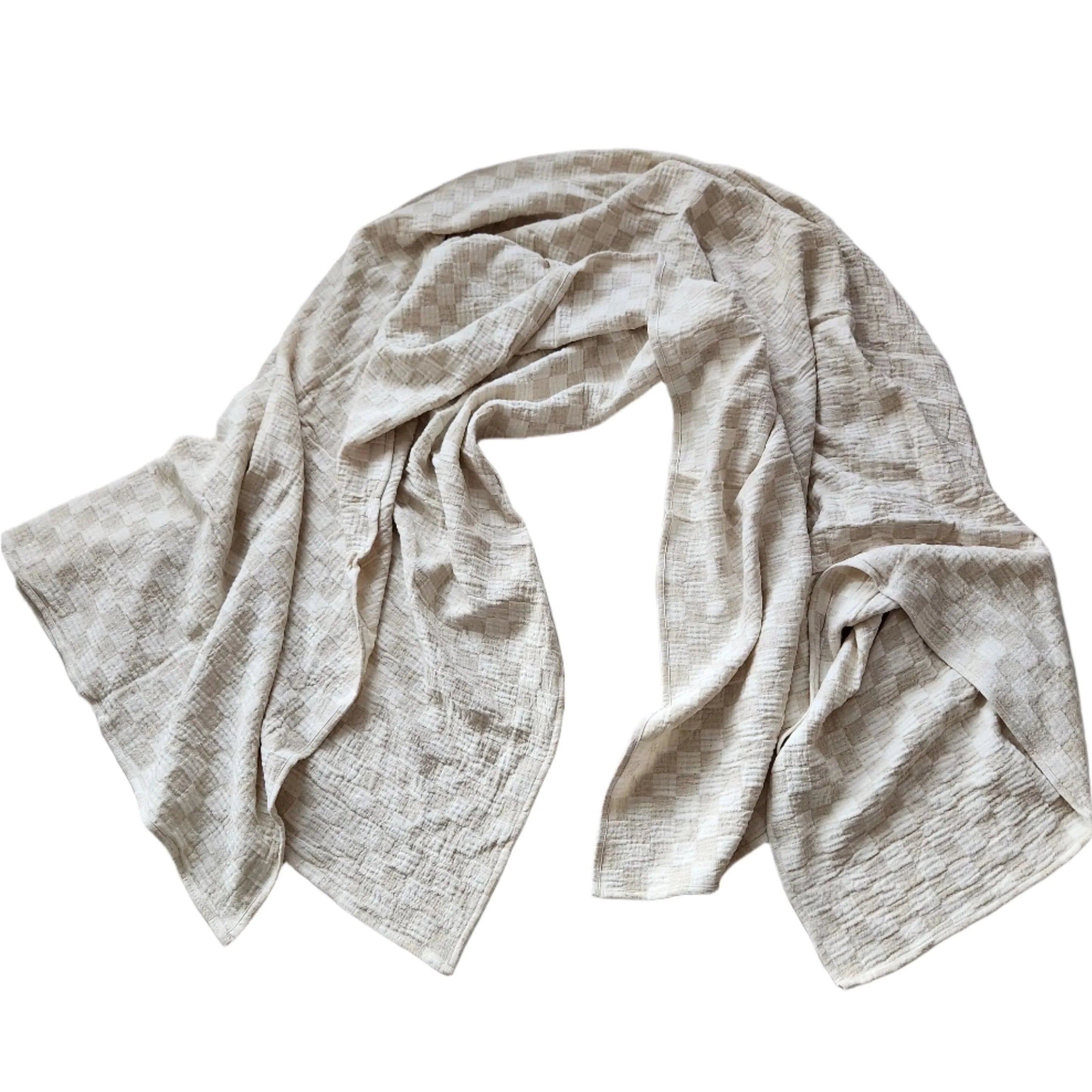 ANNECY CHECK LINEN COTTON MASSIVE THROW – JM Interiors