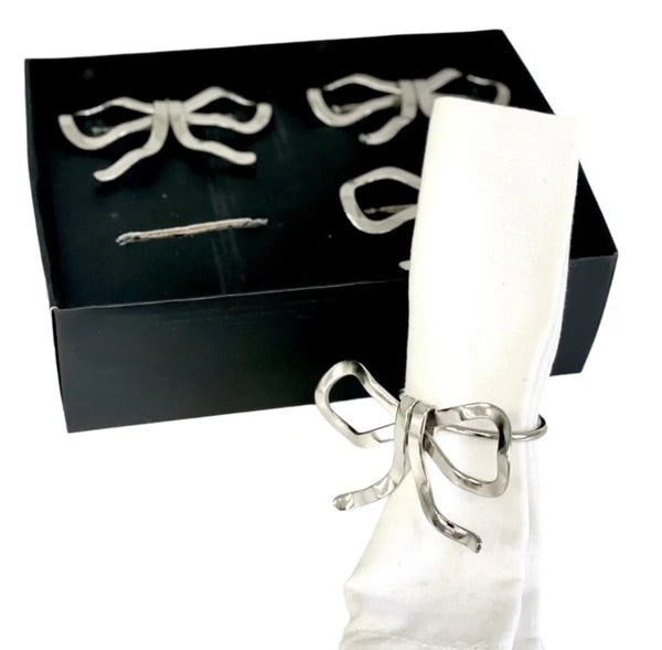 OVAL BOW NAPKIN RING- SET/4